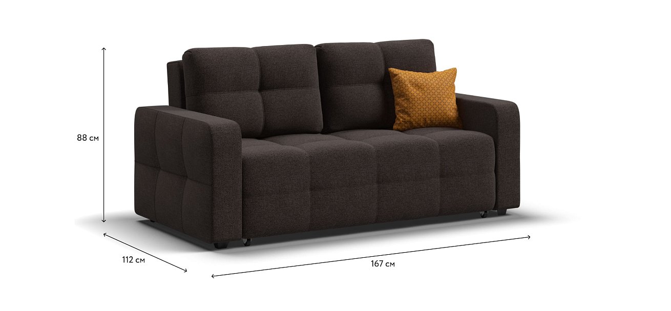 Диван Dandy Compact рогожка Malmo шоколад