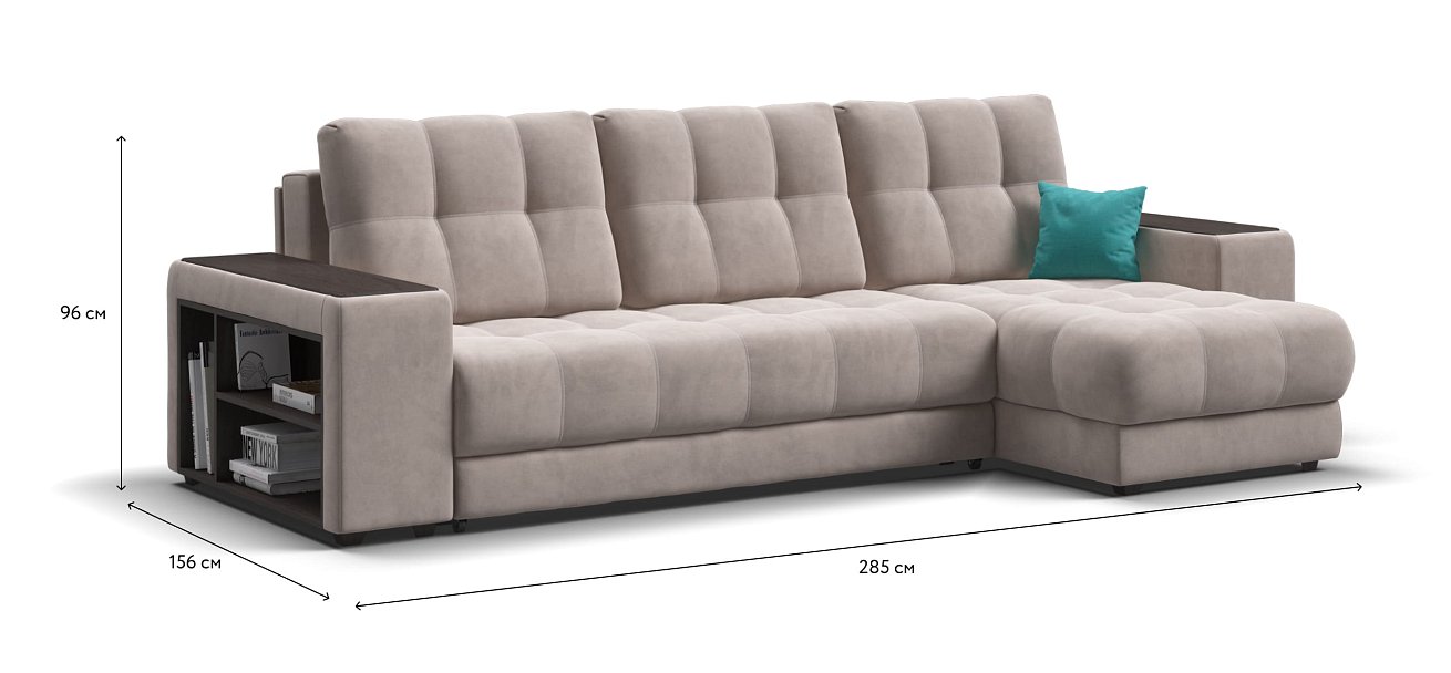 Угловой диван BOSS 3.0 XL велюр Monolit латте