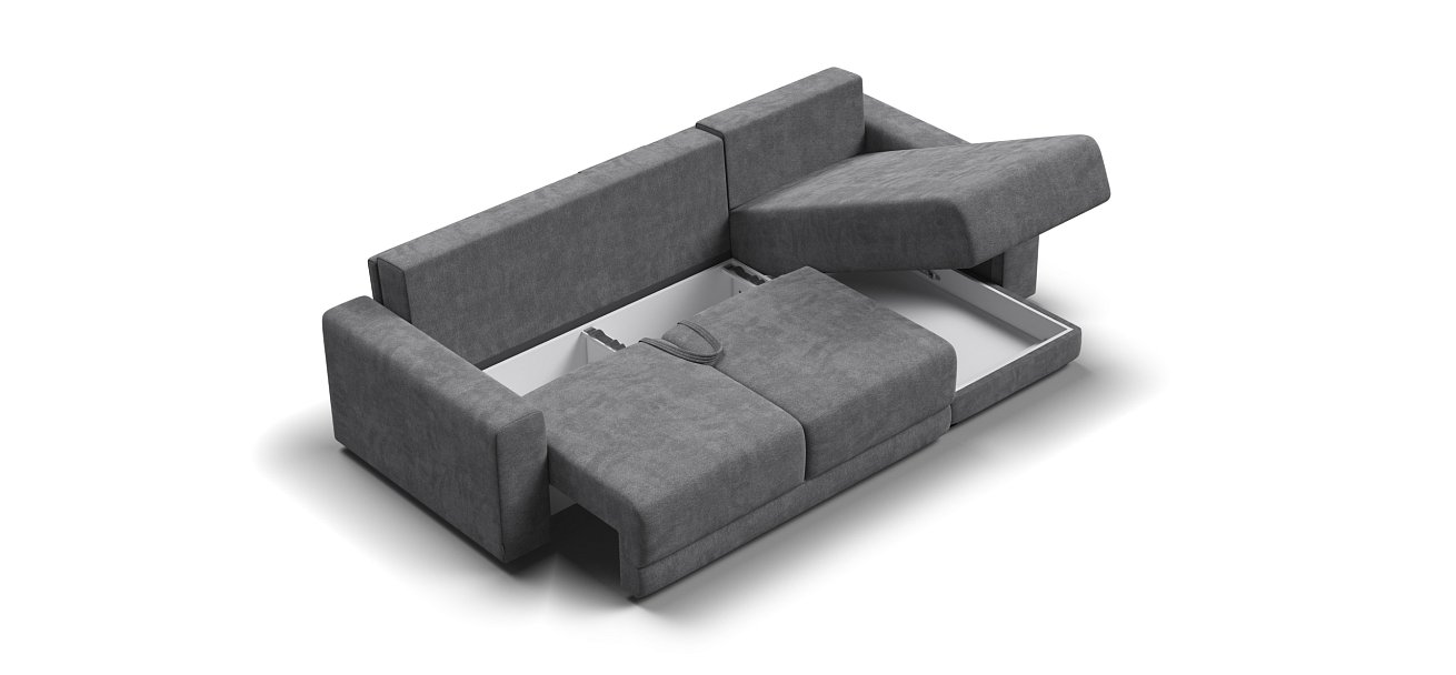 Угловой диван Босс Прайм ХЛ Шенилл CLOUD графит