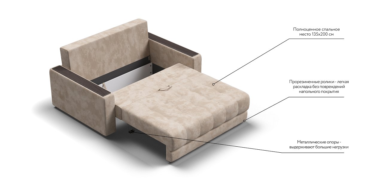 Диван BOSS Compact велюр Alkantara пепел