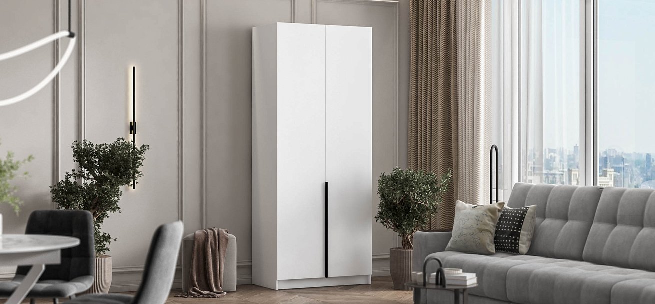 Босс Стандарт 90*220 шкаф распашной 2Д Белый