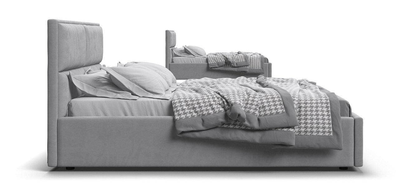 Кровать MILA 160 велюр Monolit сталь