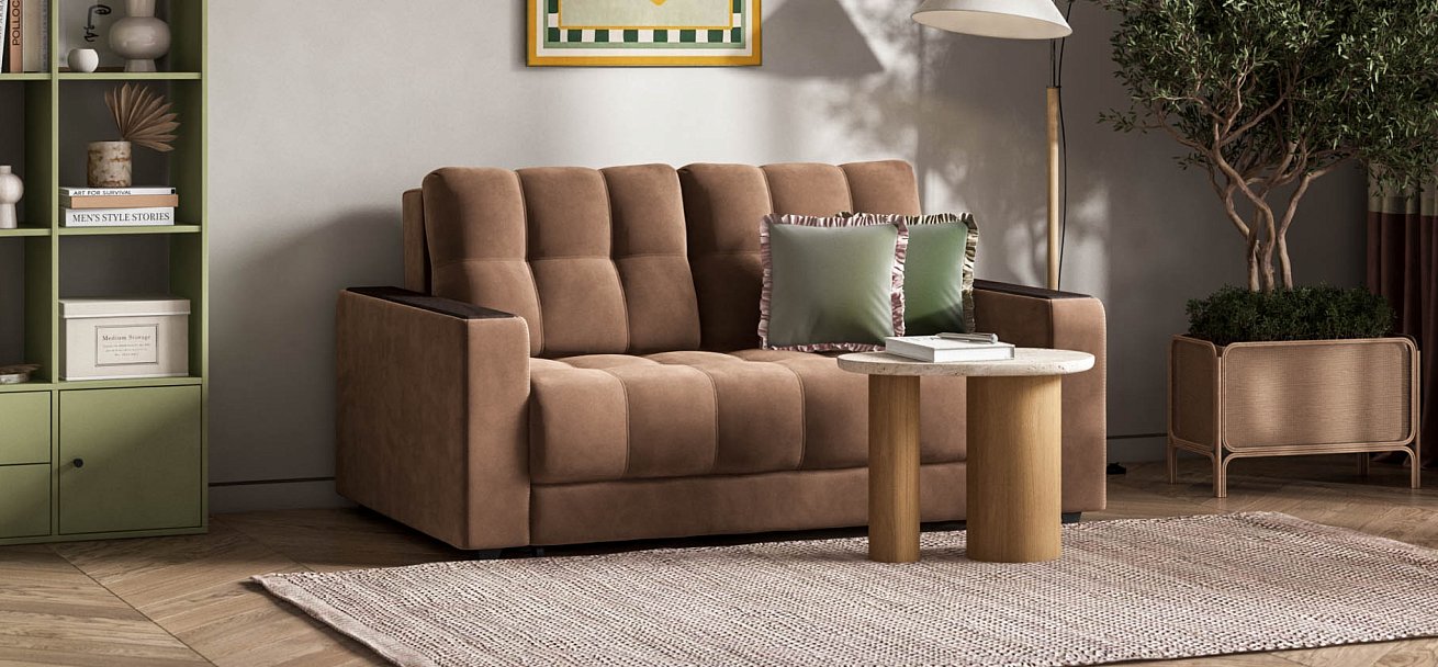 Диван BOSS Compact велюр Monolit мокко