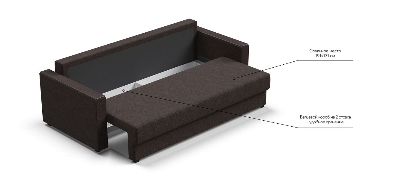 Диван Атланта 3 SE Malmo шоколад