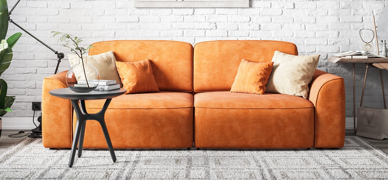 Диван KING SE велюр Alkantara оранж
