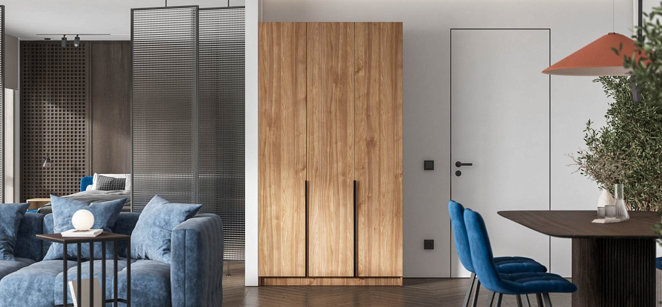 Босс Стандарт 120*220 шкаф распашной 3Д Орех Селект