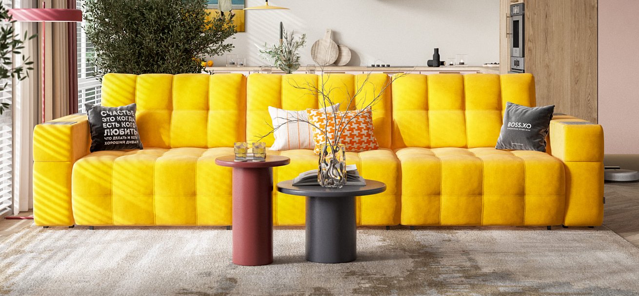 Диван BOSS.XO MAX велюр Monolit маст / WOOD Rock