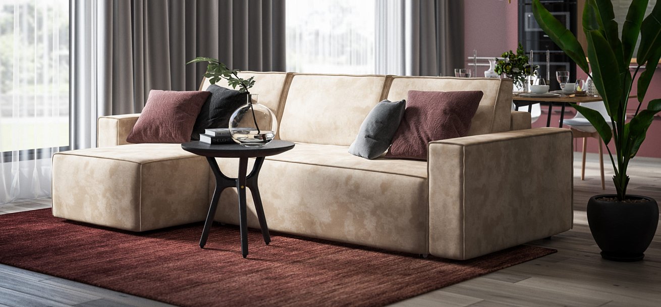 Угловой диван NORD 2.0 Велюр Alkantara пепел