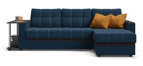 Угловой диван Атланта Люкс рогожка Malmo синий