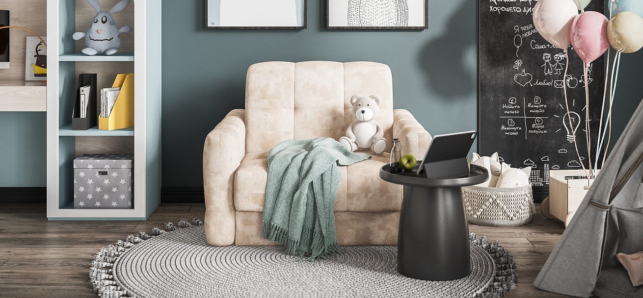 Кресло-кровать BOSS Sleep Велюр Alkantara пепел