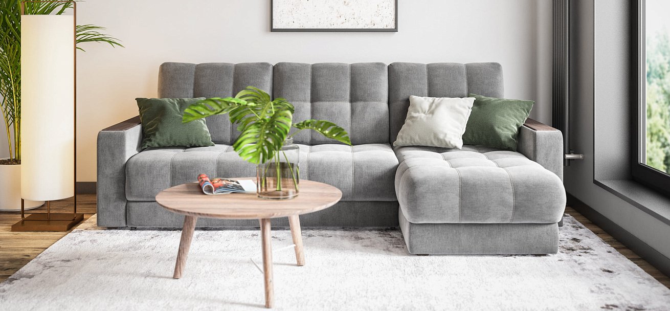 Угловой диван BOSS 3.0 Classic XL велюр Monolit серый