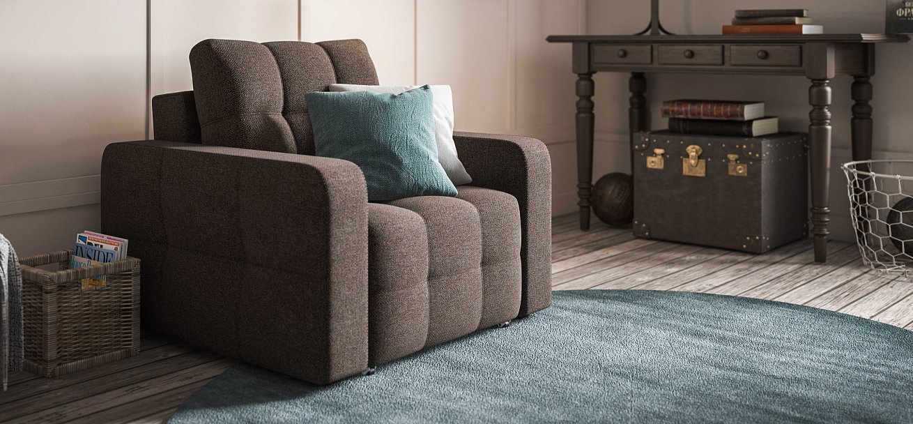 Кресло-кровать Dandy рогожка Malmo шоколад