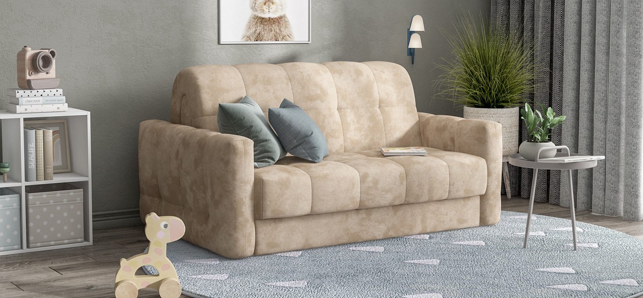 Диван BOSS Sleep 140 велюр Alkantara пепел