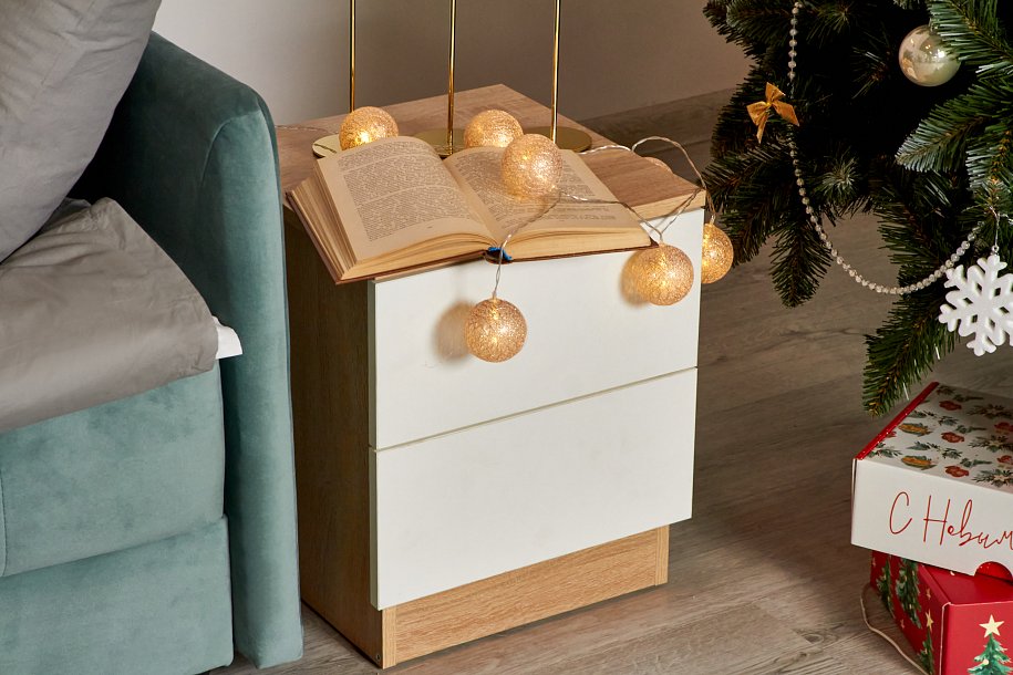 Тумба СИМПЛ NEW Сонома, Белый снег