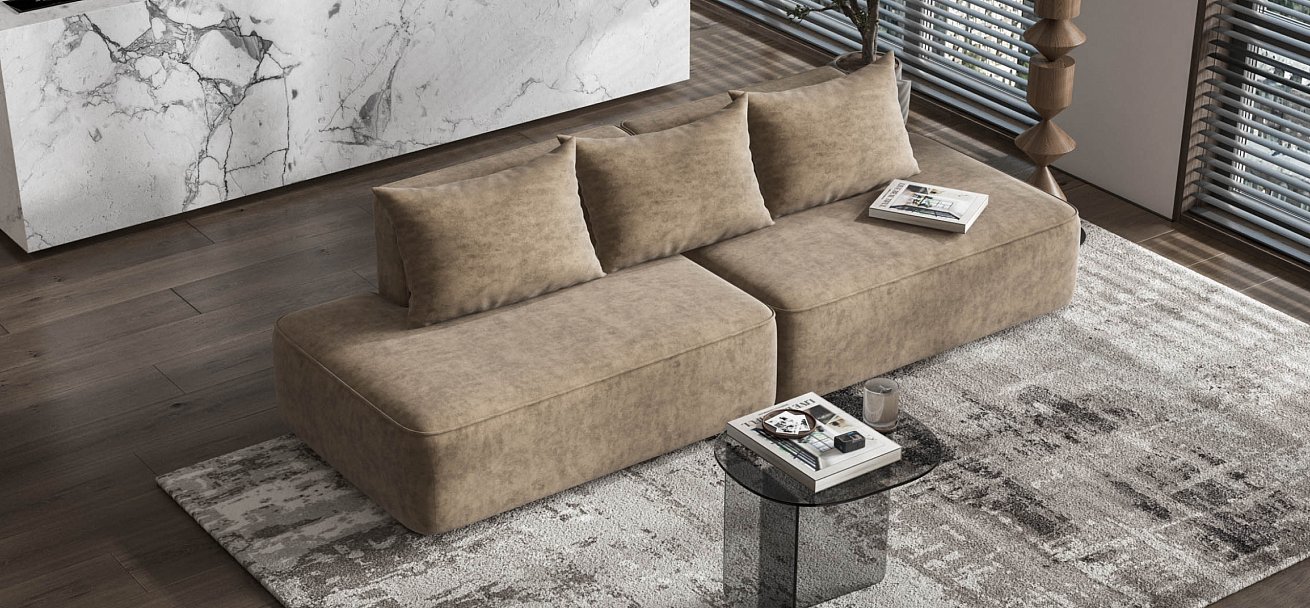 Диван KING TWIN Велюр Роял тауп