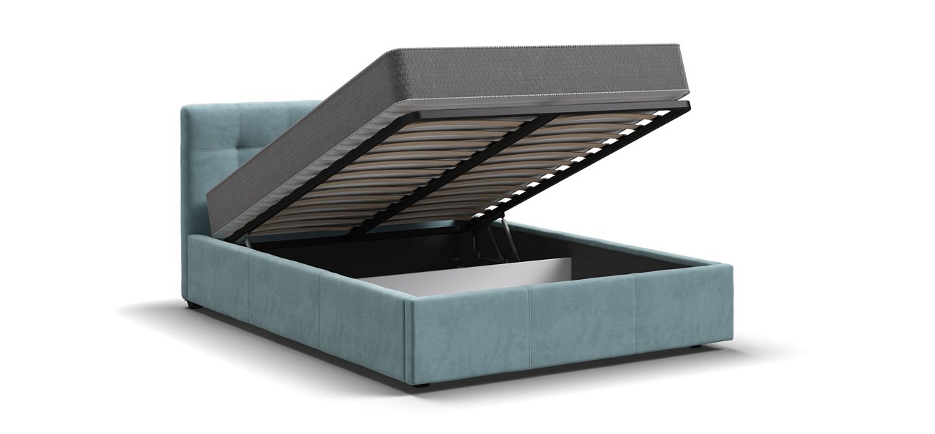 Кровать Белла 140*200 с ПМ велюр Monolit аква