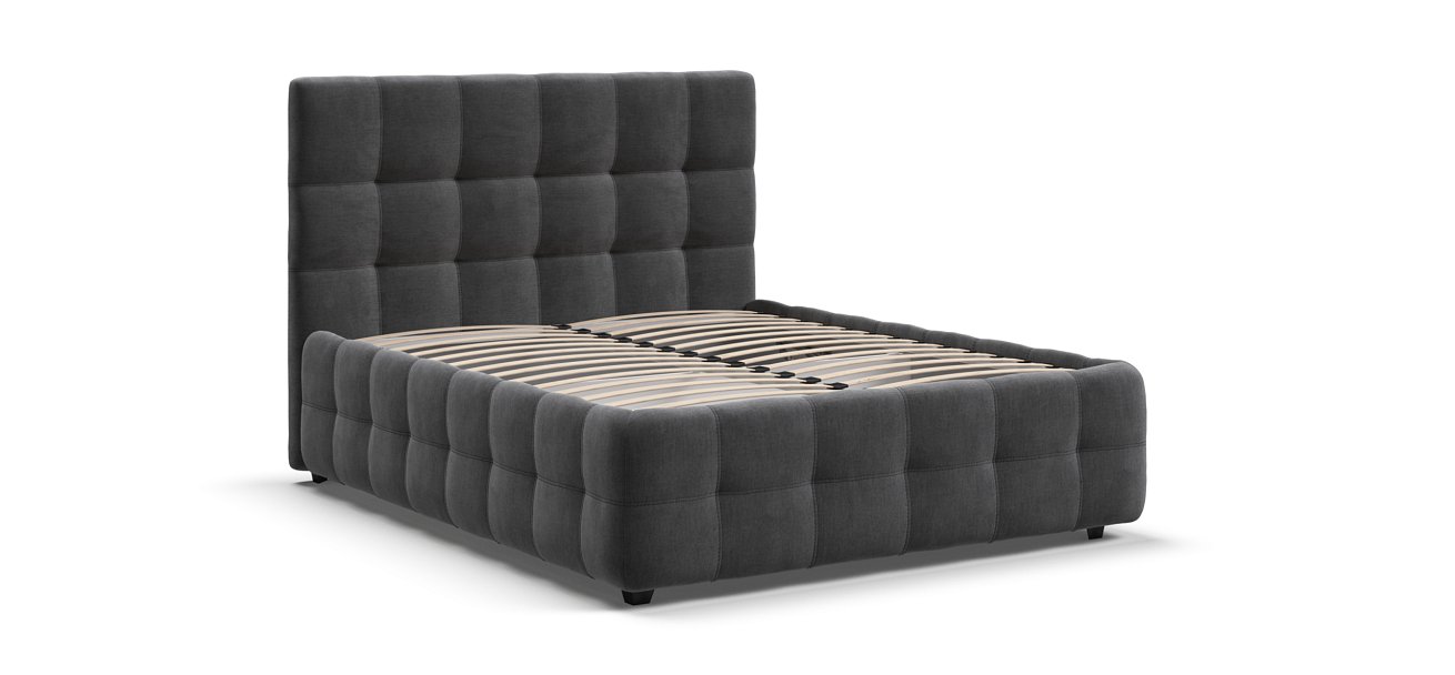 Кровать Босс 140*200 Про велюр Monolit серая