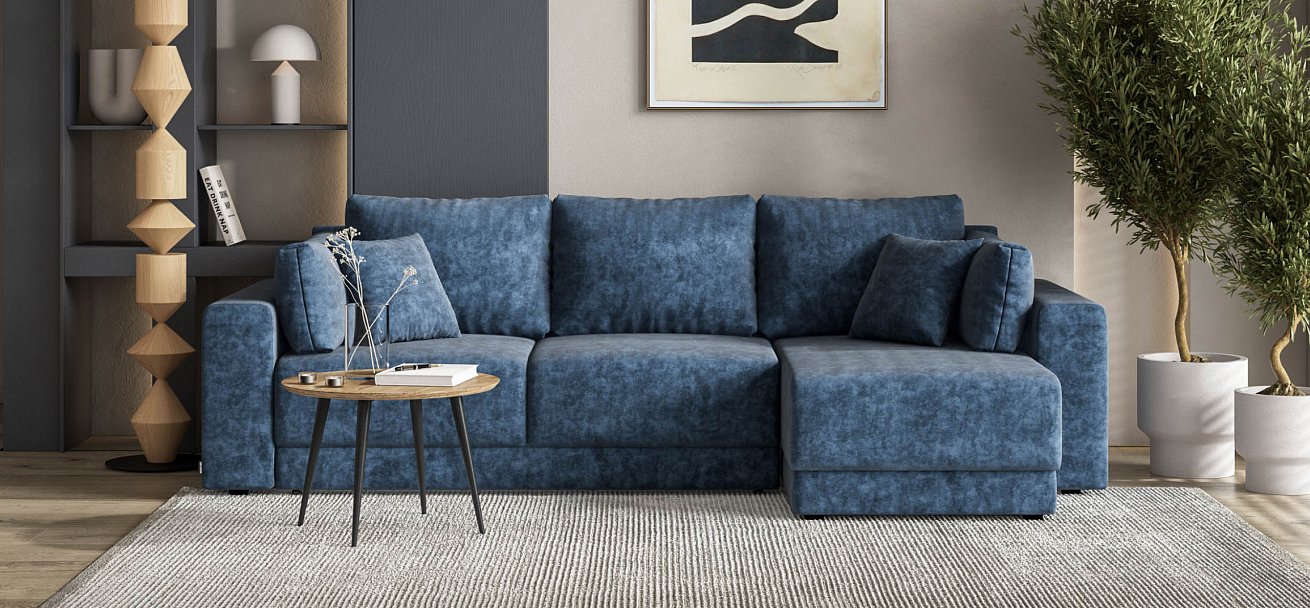 Угловой диван Босс Прайм ХЛ Велюр Royal топаз