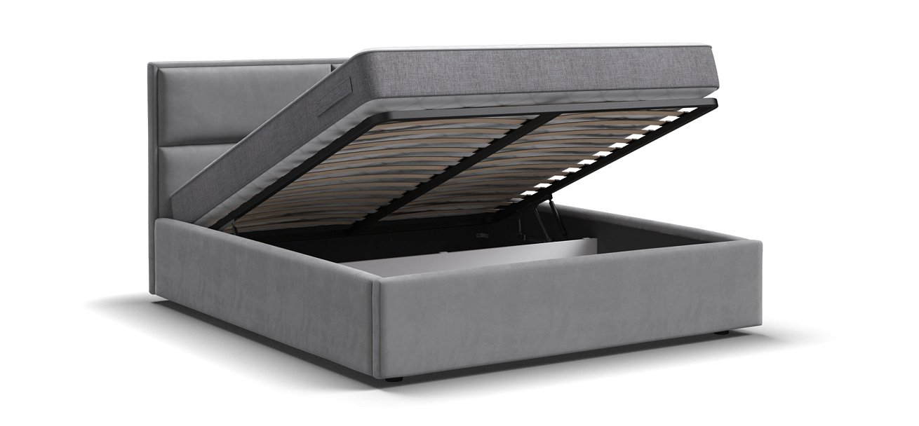 Кровать MILA 160 велюр Monolit сталь