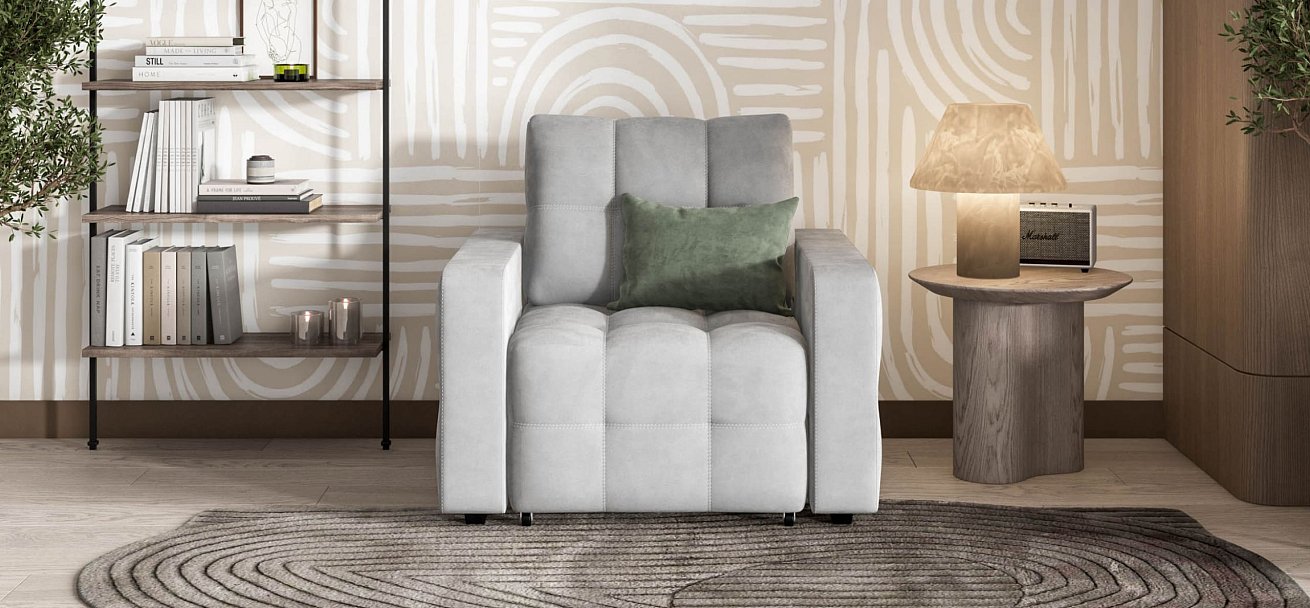 Кресло-кровать Dandy велюр Monolit сталь