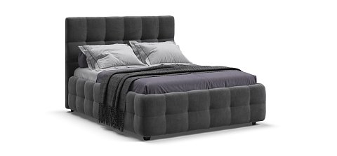 Кровать Босс 140*200 Про велюр Monolit серая