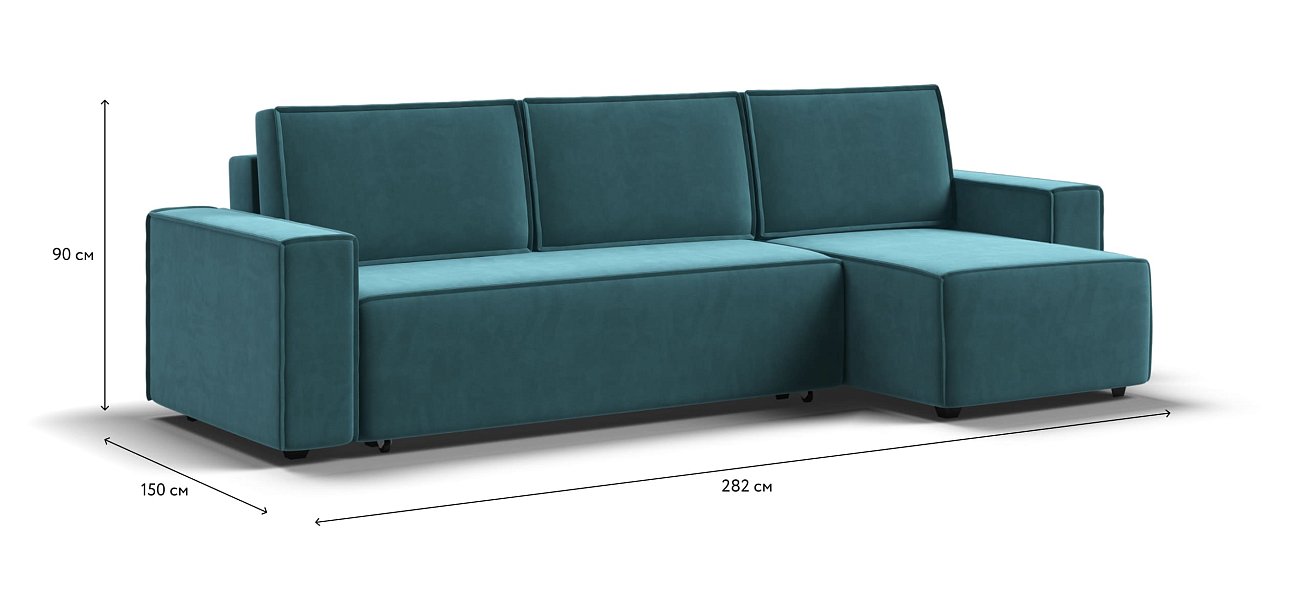 Угловой диван NORD 2.0 Велюр Monolit зеленый