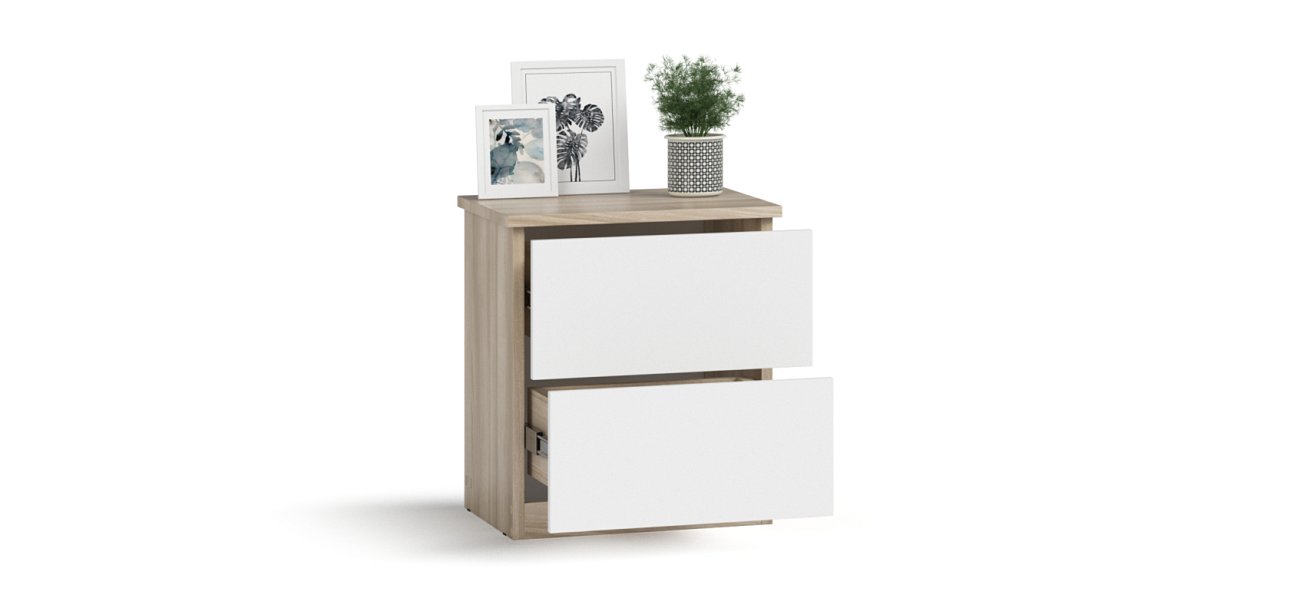 Тумба СИМПЛ NEW Сонома, Белый снег