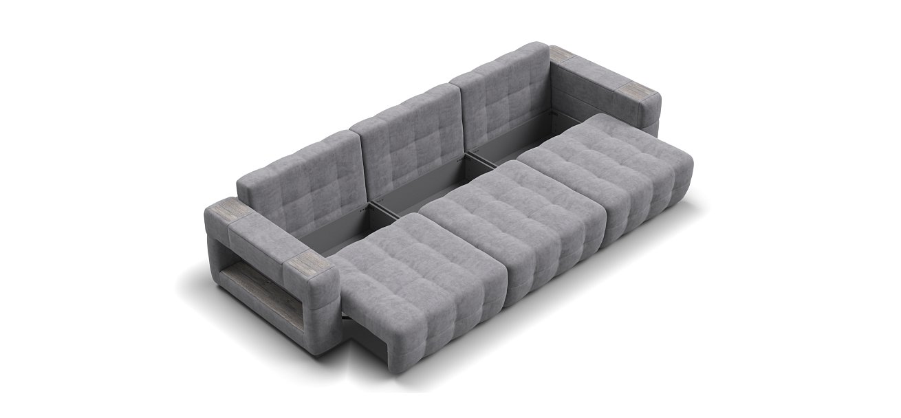 Диван BOSS.XO MAX Велюр Роял агат / WOOD Rock