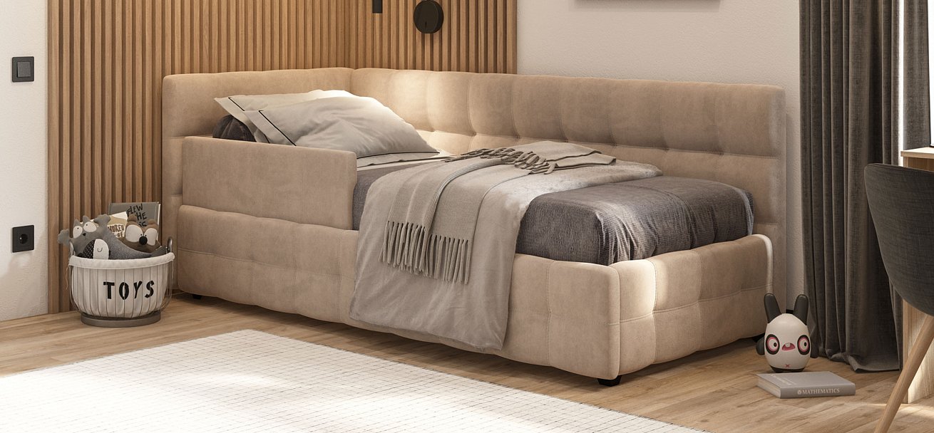 Кровать BOSS mini NEW велюр Monolit латте