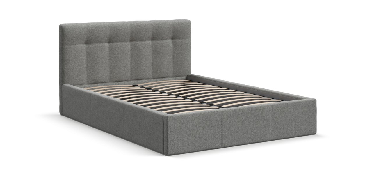 Кровать Белла 140*200 рогожка Malmo серая