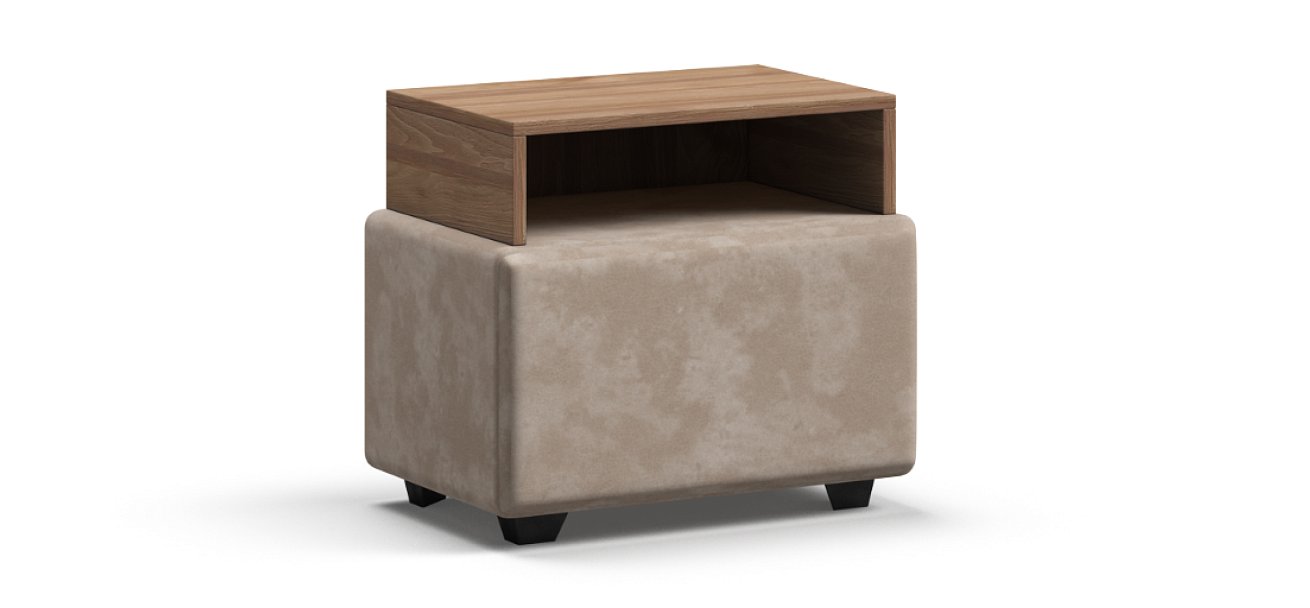 Тумба BOSS Alkantara пепел, Орех Селект