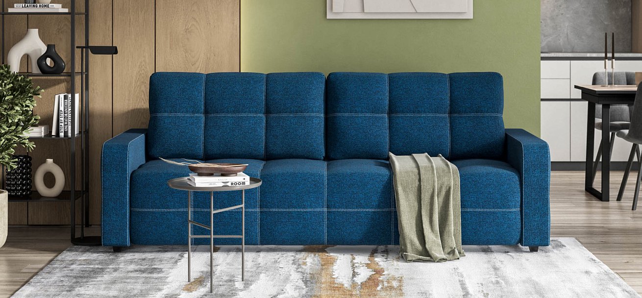 Диван Денди рогожка Malmo синий