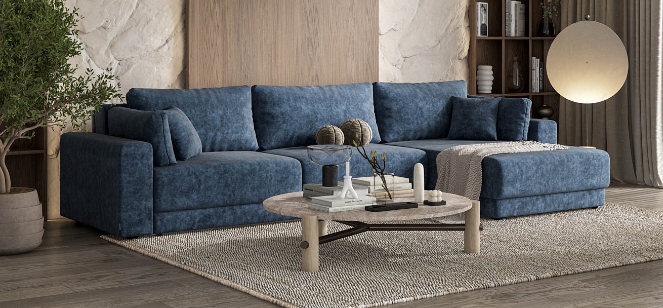 Угловой диван Босс Прайм Макс Велюр Royal топаз