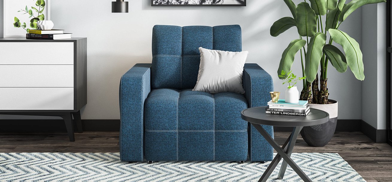 Кресло-кровать Dandy рогожка Malmo синий