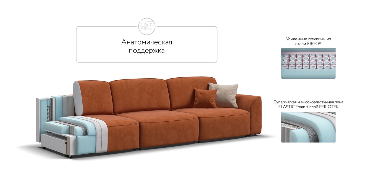 Диван KING MAX SE велюр Alkantara оранж