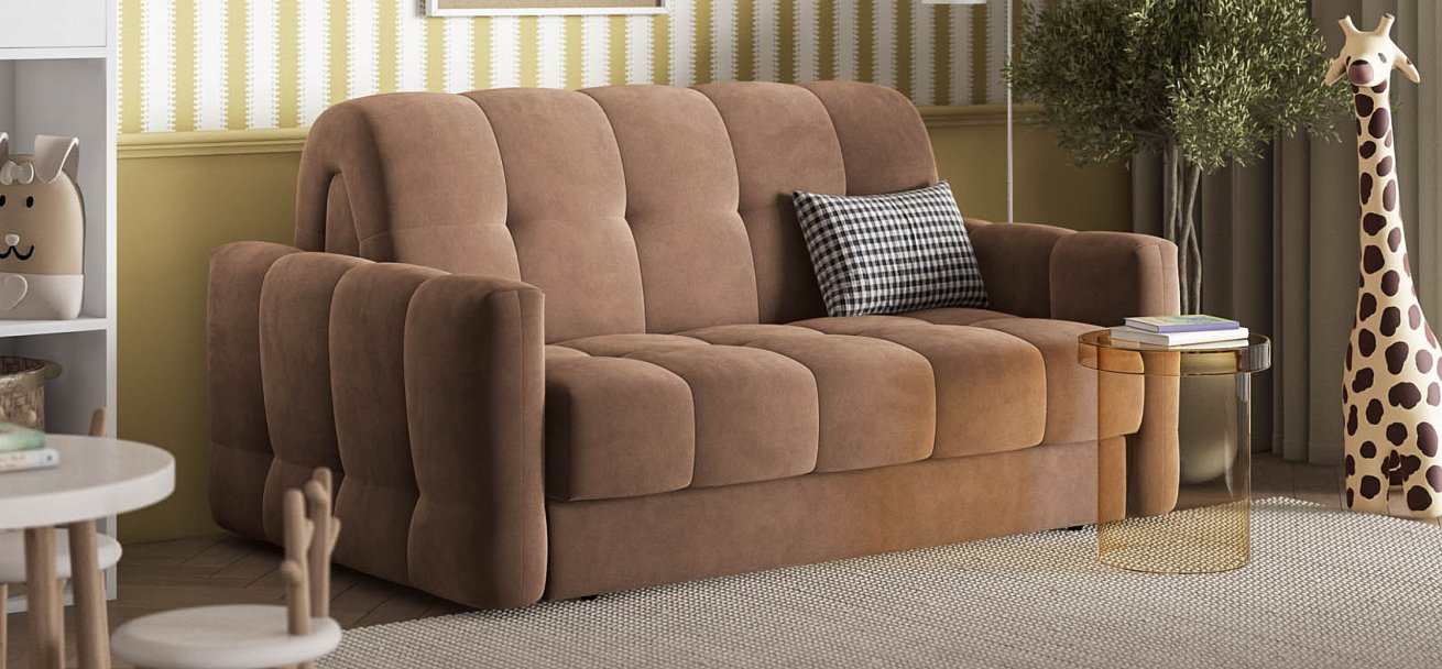 Диван BOSS Sleep 140 велюр Monolit мокко