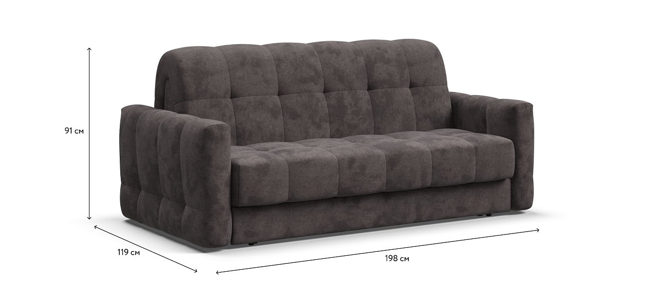 Диван BOSS Sleep 160 велюр Alkantara серый