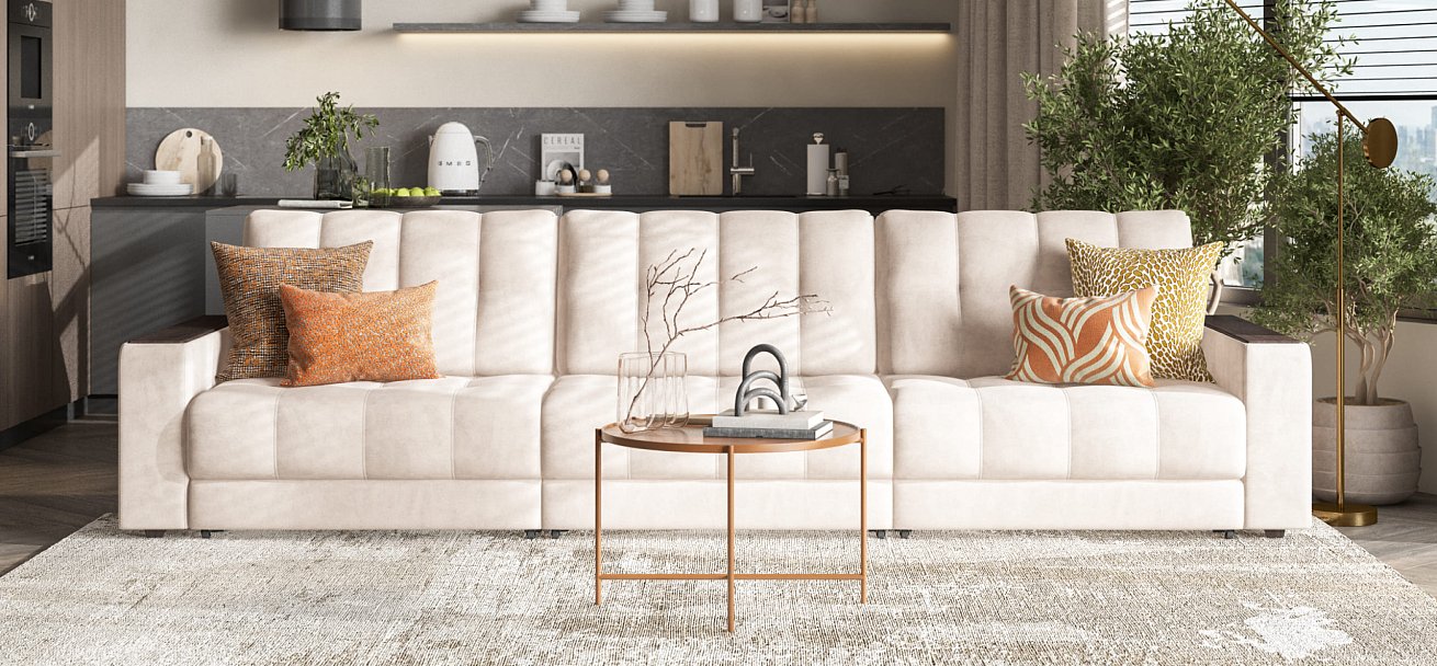 Диван BOSS GRAND Велюр Monolit латте