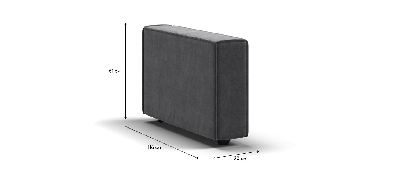 Оттоманка BOSS SOFT MODOOL велюр Monolit серый