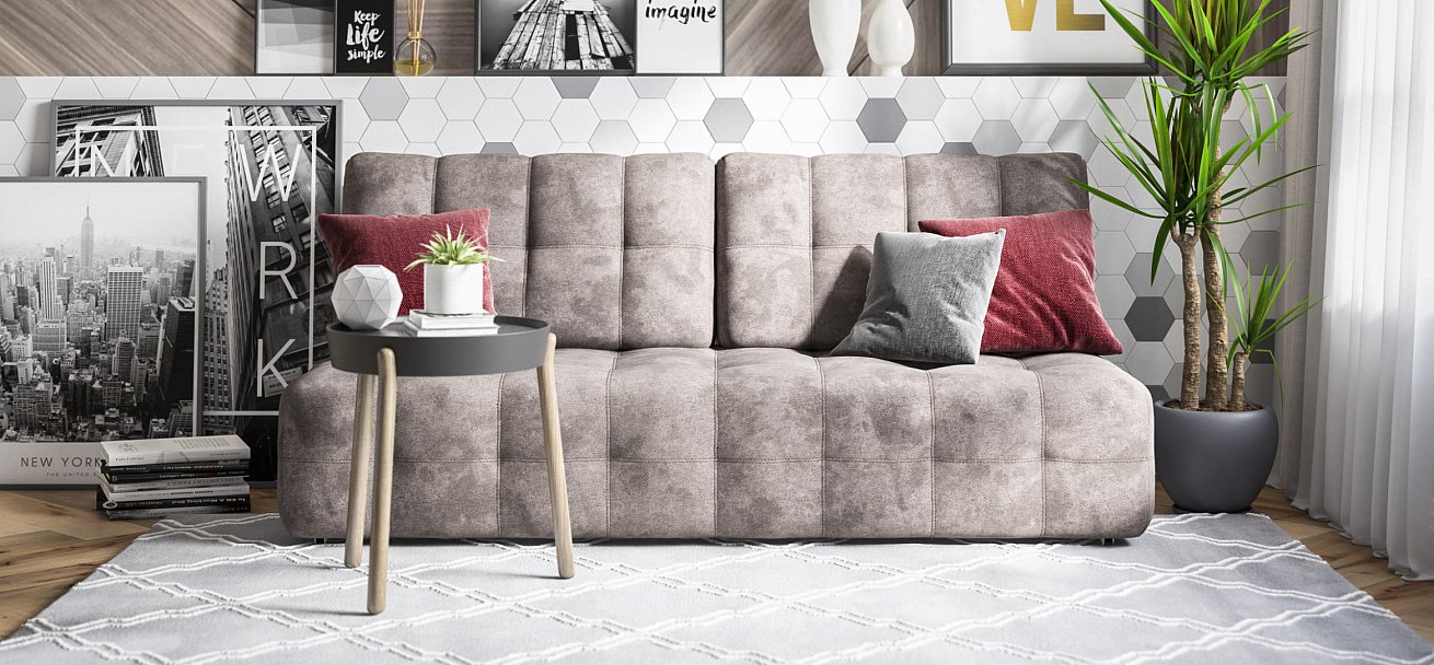 Диван BOSS 2.0 MINI велюр Alkantara серый