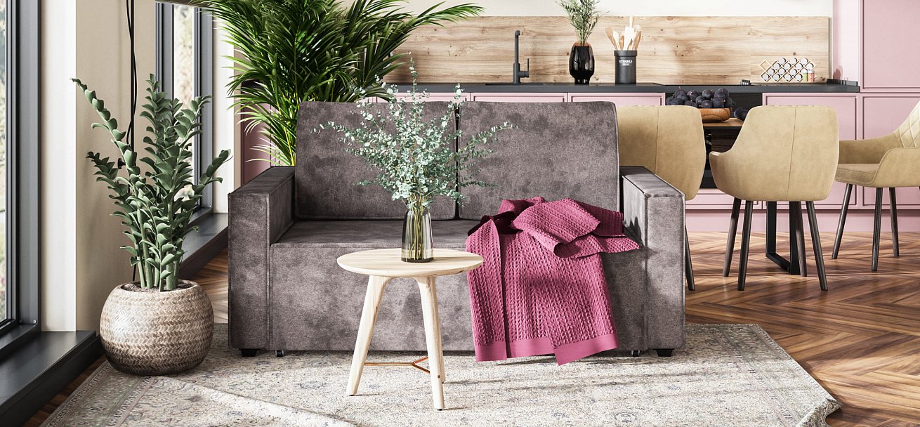 Диван NORD Compact велюр Alkantara серый