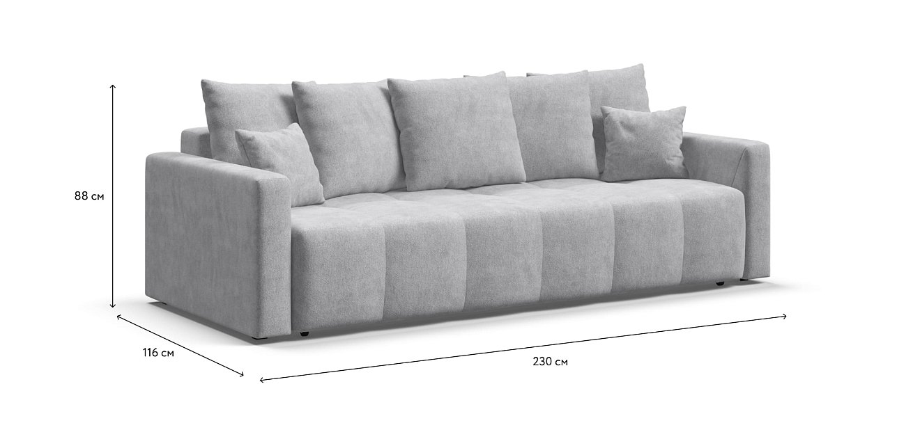 Диван BOSS TREND Шенилл CLOUD грей