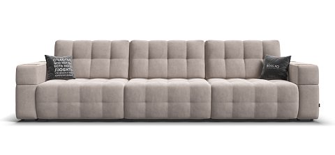 Диван BOSS.XO MAX велюр Monolit латте / WOOD Snow