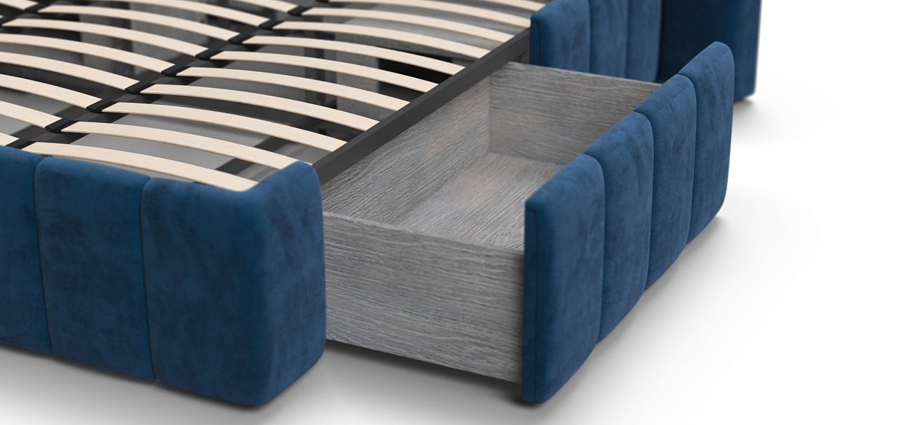 Кровать BOSS.XO 180*200 велюр Monolit синяя