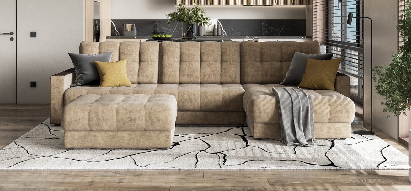 Угловой диван BOSS 3.0 MAX Велюр Роял тауп