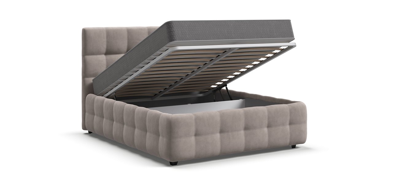 Кровать Босс 140*200 Про велюр Monolit латте