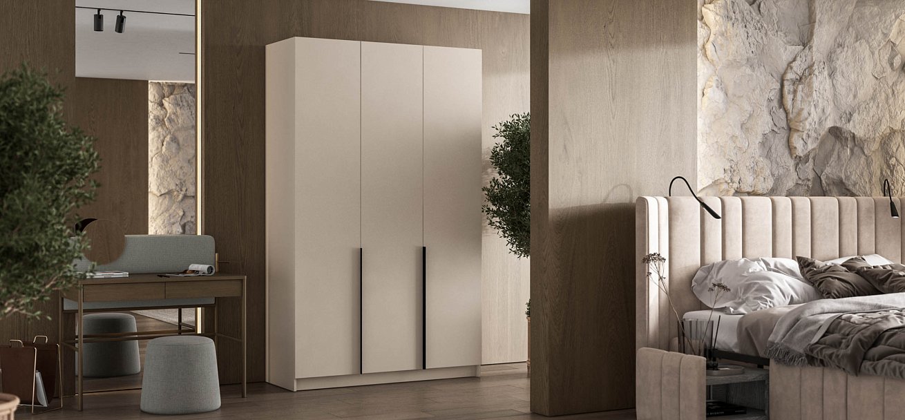 Босс Стандарт 135*220 шкаф распашной 3Д + ящики Кашемир