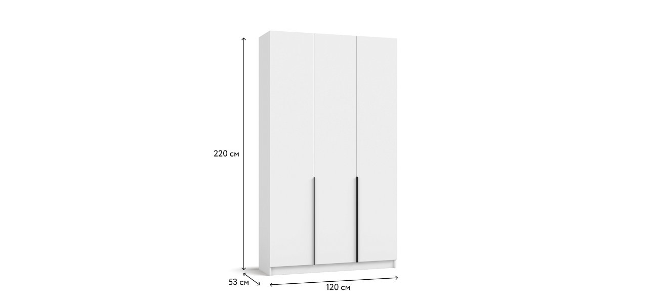 Босс Стандарт 120*220 шкаф распашной 3Д Белый