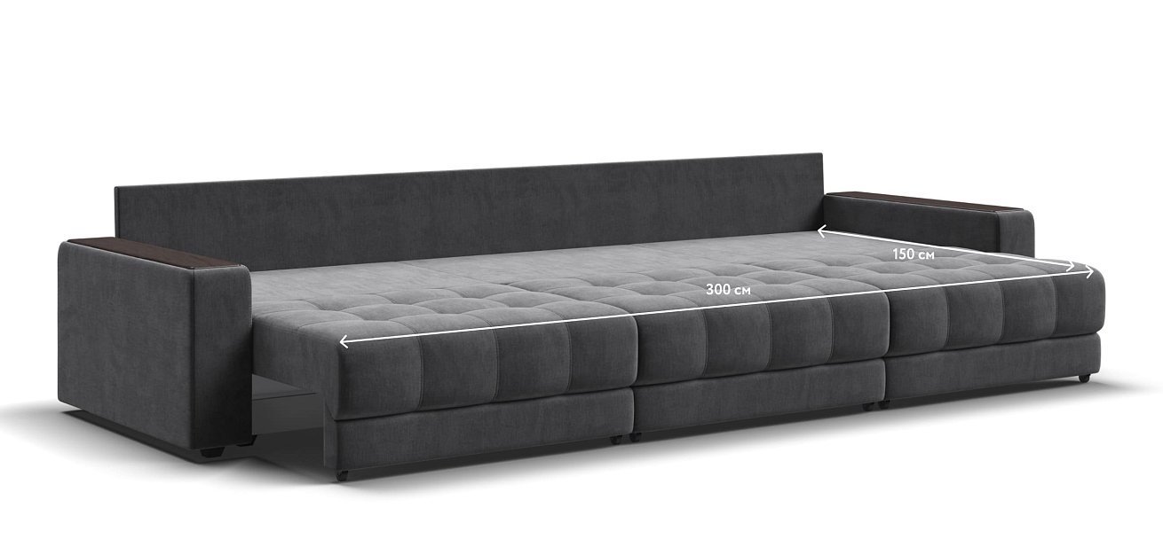 Диван BOSS GRAND Велюр Monolit серый