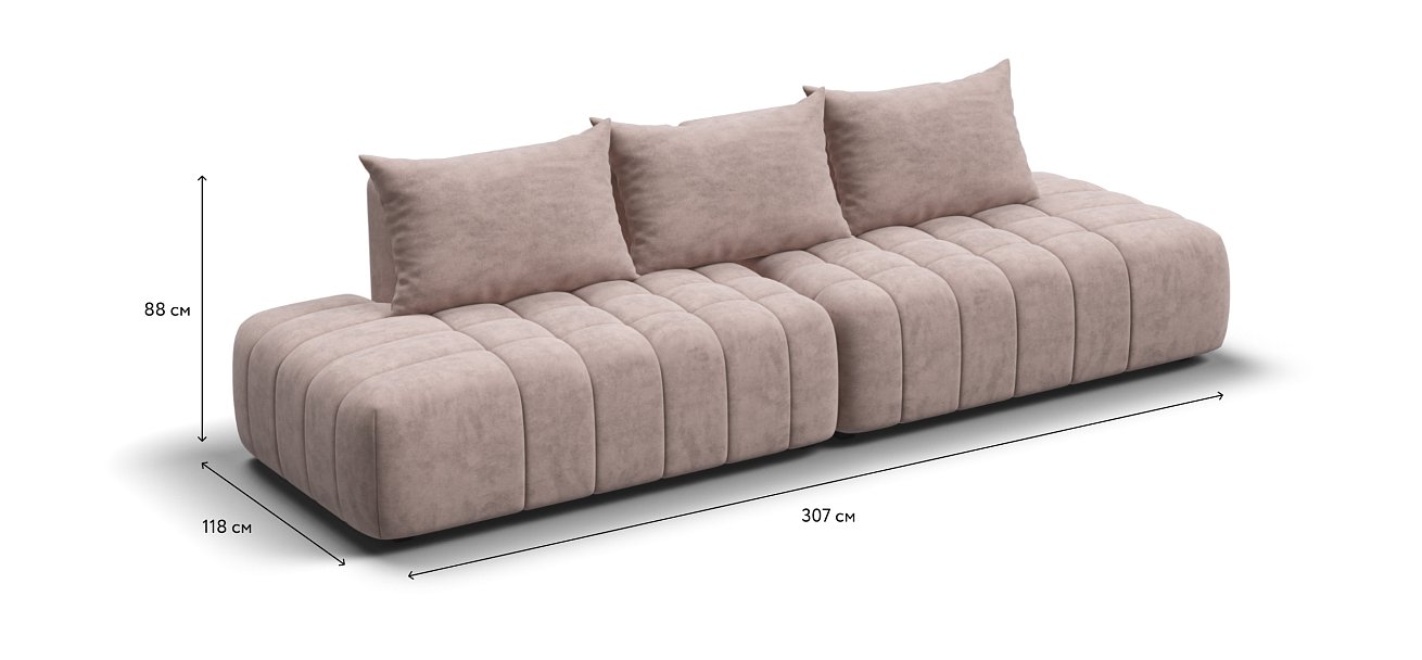 Диван Босс Твин прямой Велюр Royal пион